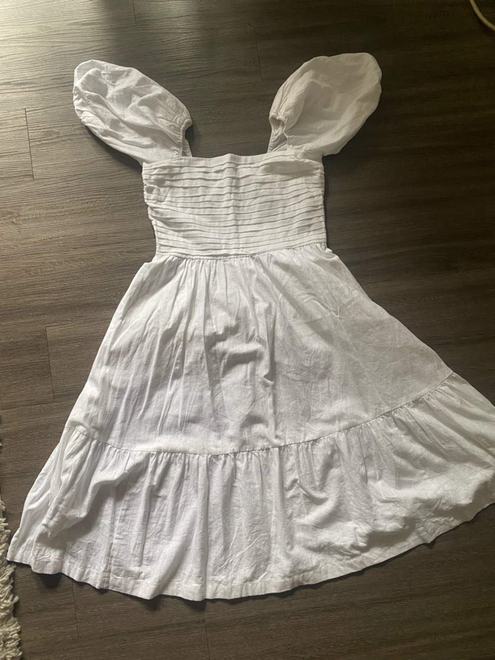 Abercrombie & Fitch White Smocked Bodice Dress